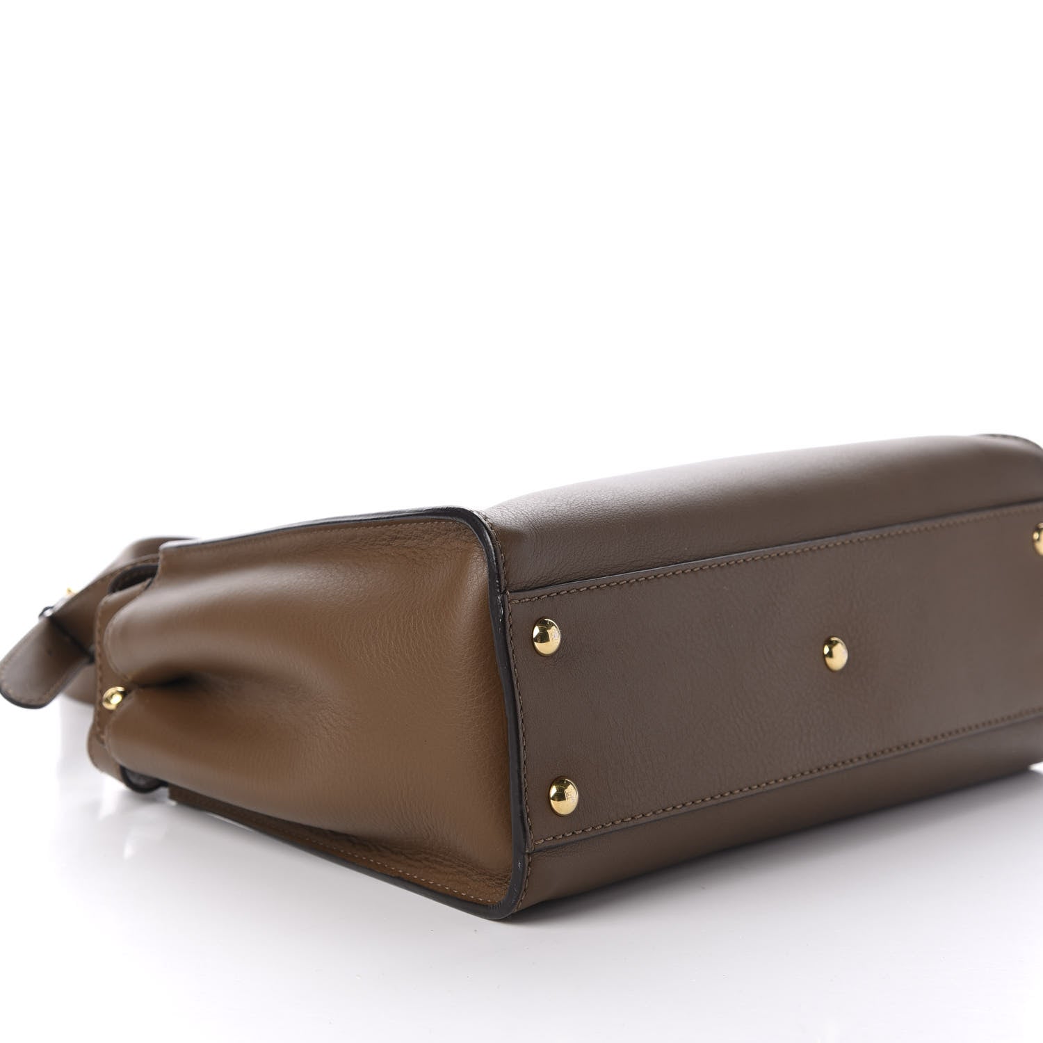 Fendi Vitello Seta Fabric Jacquard Pequin Medium Peekaboo Iconic Satchel Foresta Tobacco 7 of 12