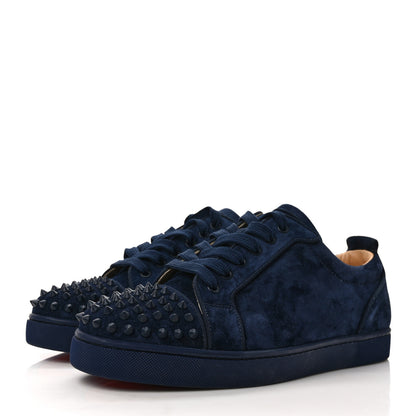 Christian Louboutin Suede Calfskin Mens Louis Junior Spikes Orlato Flat Sneakers 42.5 Blue 3 of 8