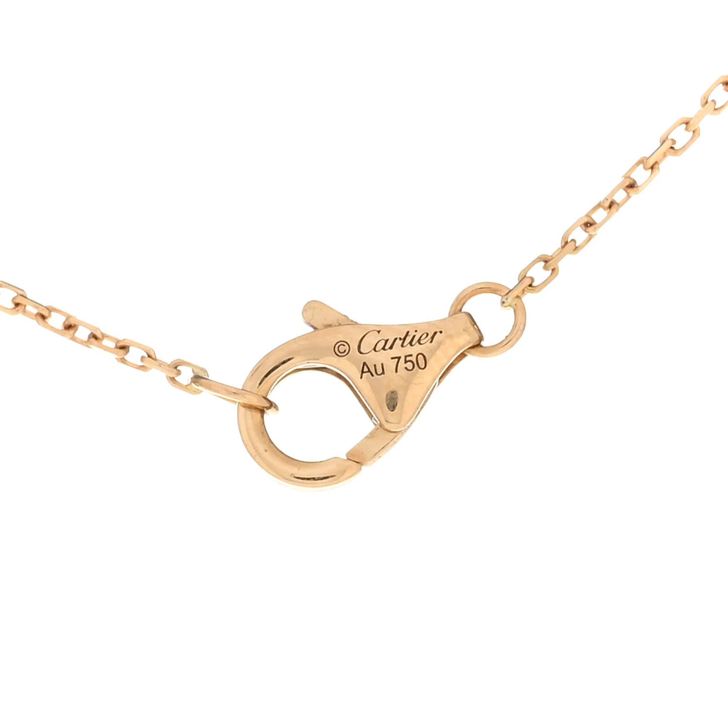 18K Yellow Gold Diamond Mother of Pearl XS Amulette de Cartier Pendant Necklace