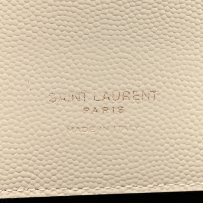 Saint Laurent Grain De Poudre Matelasse Chevron Monogram Envelope Clutch Crema Soft 6 of 7