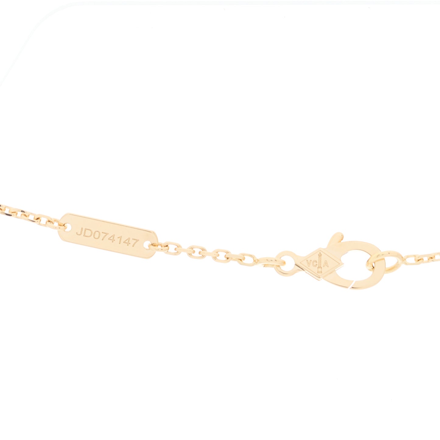 18K Yellow Gold Mother of Pearl Vintage Alhambra Pendant Necklace