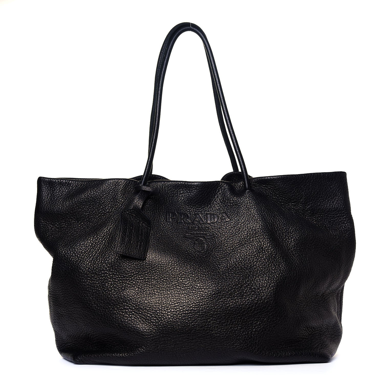 Prada Deerskin Shoulder Bag Black 1 of 5