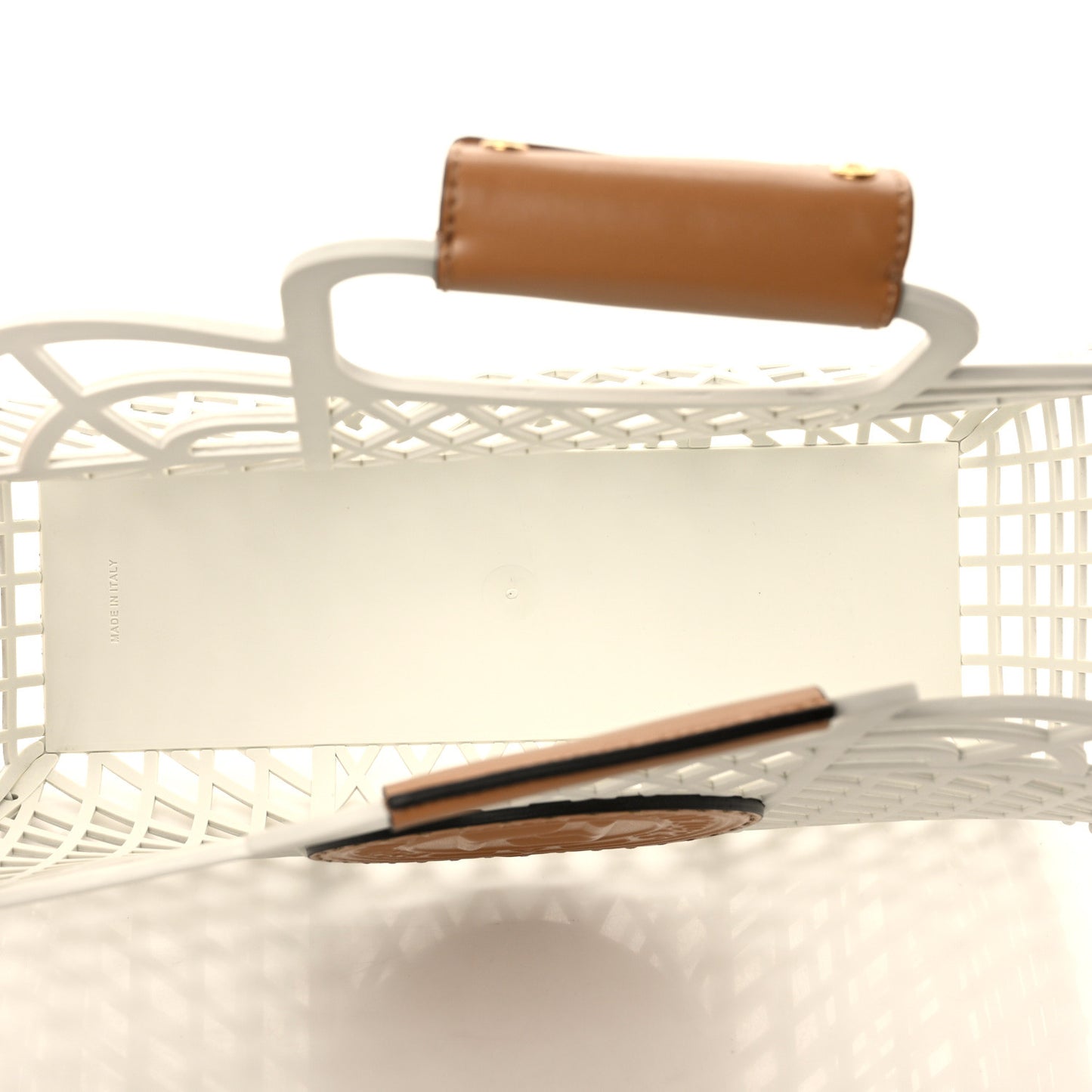 Recycled Plastic Vitello Liberty Matte Medium Fendi Basket White Ice Miele Scuro