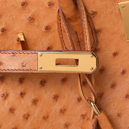 Hermes Ostrich Birkin 35 Gold 8 of 38