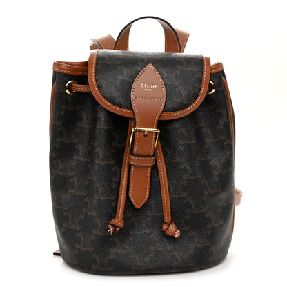Celine Triomphe Canvas Calfskin Mini Folco Backpack Tan 1 of 11