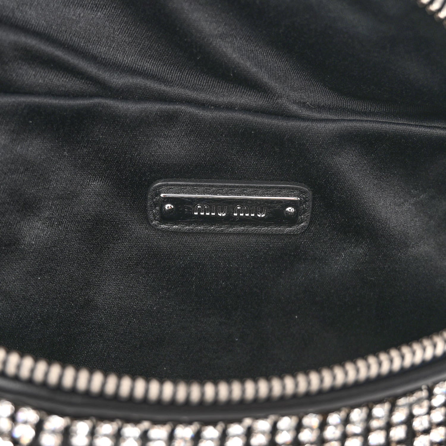 Miu Miu Nappa Crystal Fringe Belt Bag Black 6 of 10