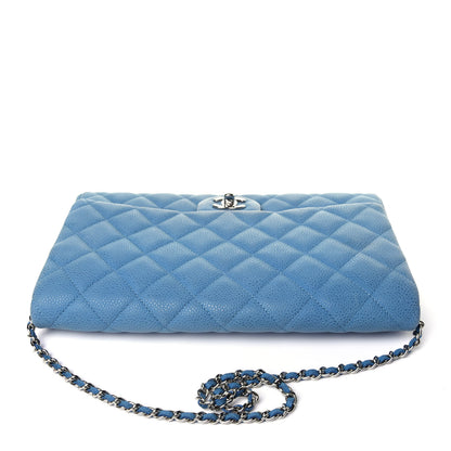 Chanel Iridescent Caviar Quilted Clutch With Chain Flap Blue 10 of 12
