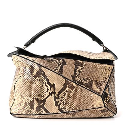 Loewe Snakeskin Large Puzzle Bag Black 1 of 10