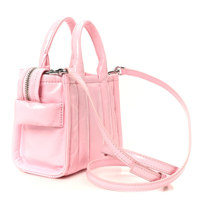 Marc Jacobs Shiny Crinkled Calfskin Mini The Tote Bag Pink 3 of 10