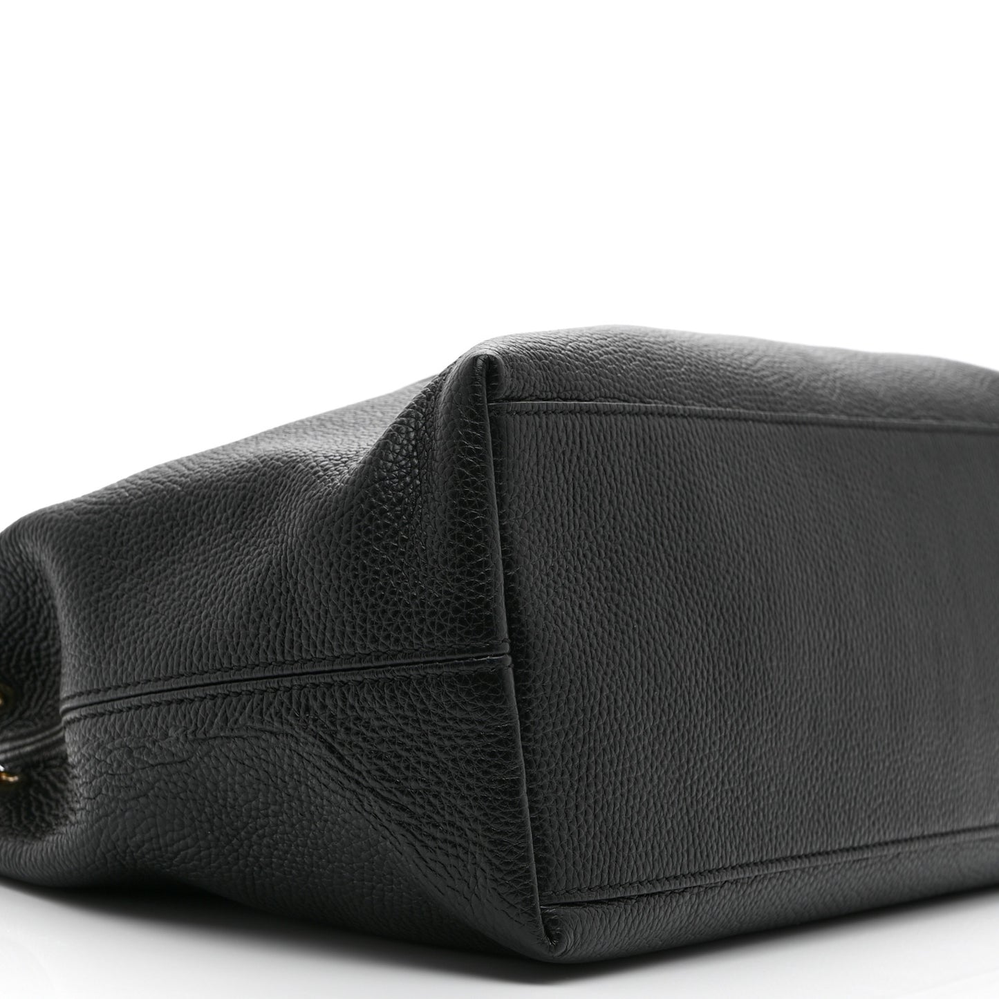 Pebbled Calfskin Medium Soho Chain Shoulder Bag Black