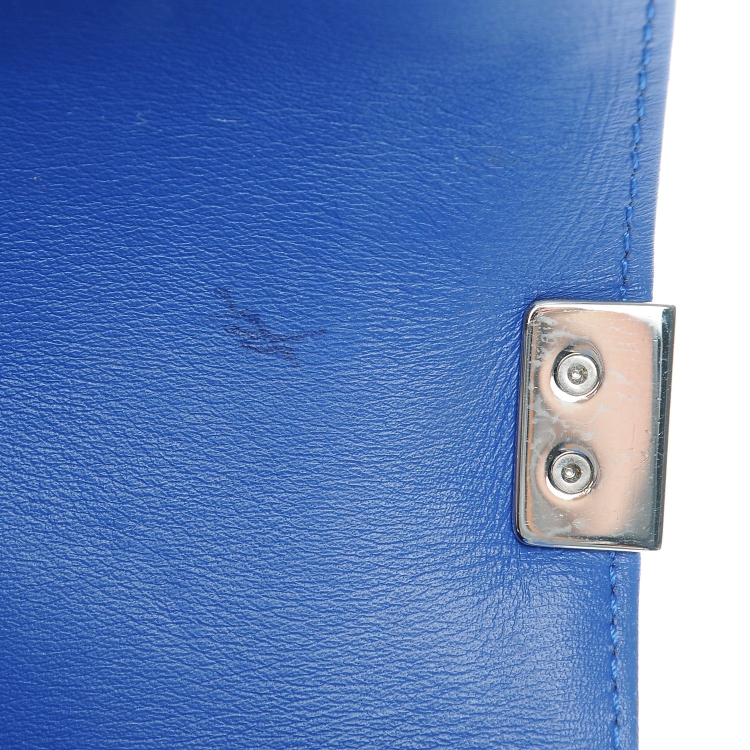 Chanel Patent Calfskin Medium Plexiglass Boy Flap Blue 9 of 9