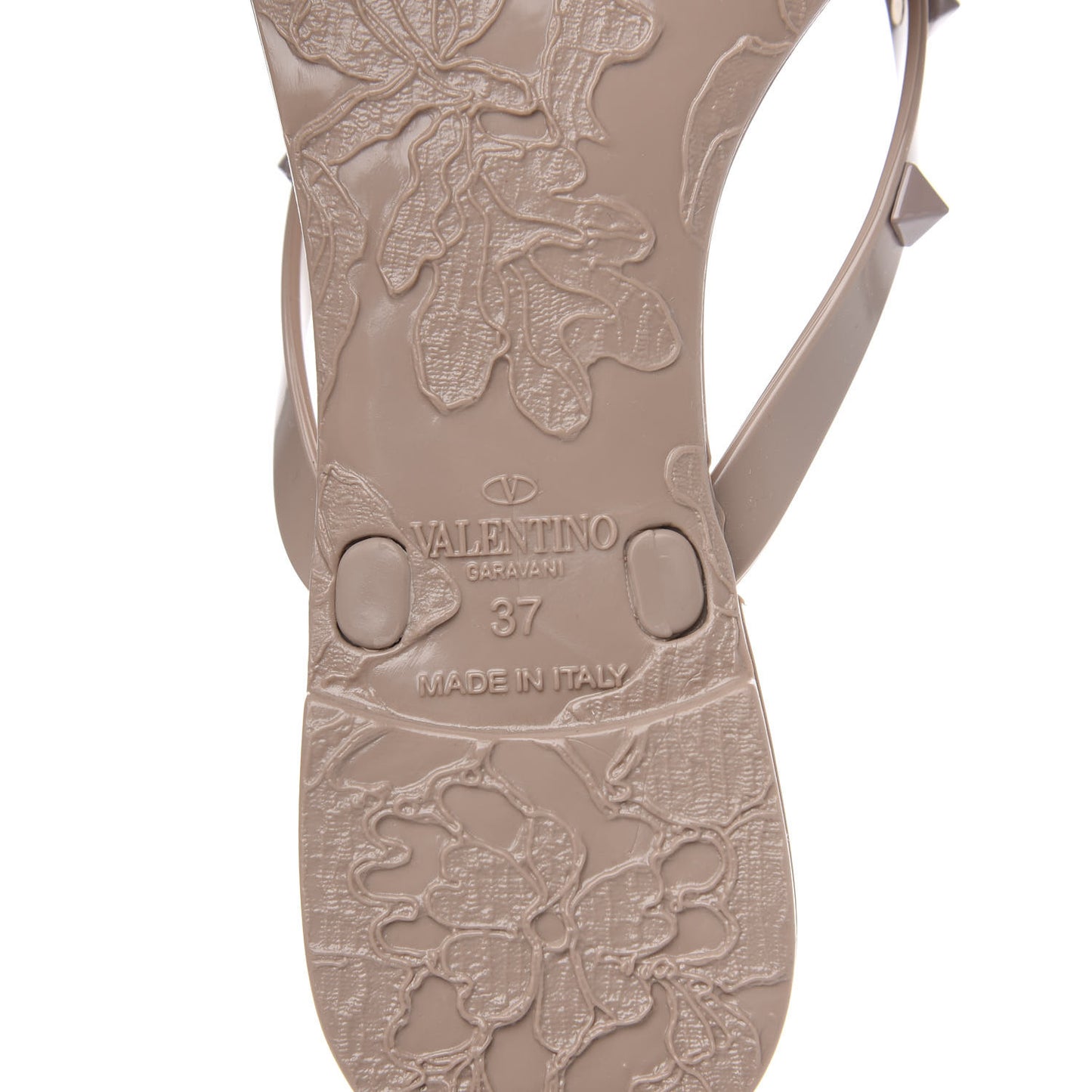 PVC Jelly Rockstud Bow Thong Sandals 37 Poudre