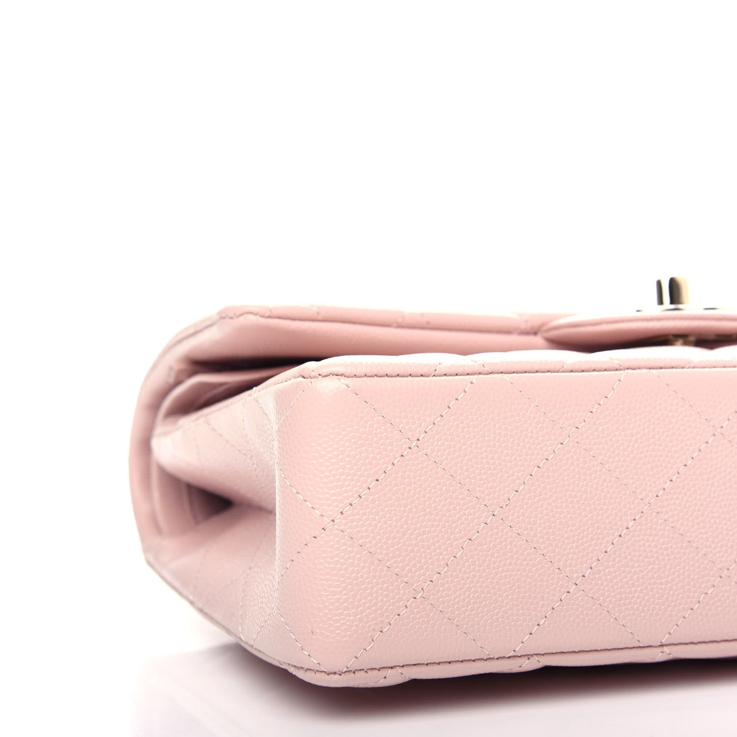 Caviar Quilted Small Double Flap Light Pink