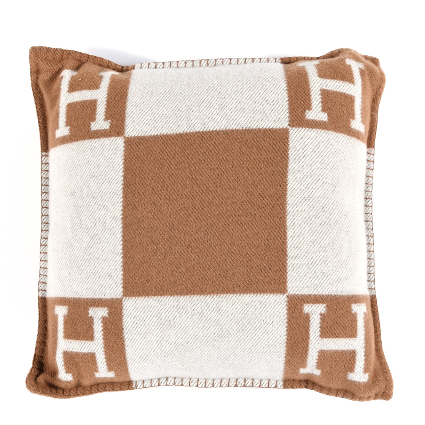 Wool Cashmere Avalon Pillow PM Ecru Camel