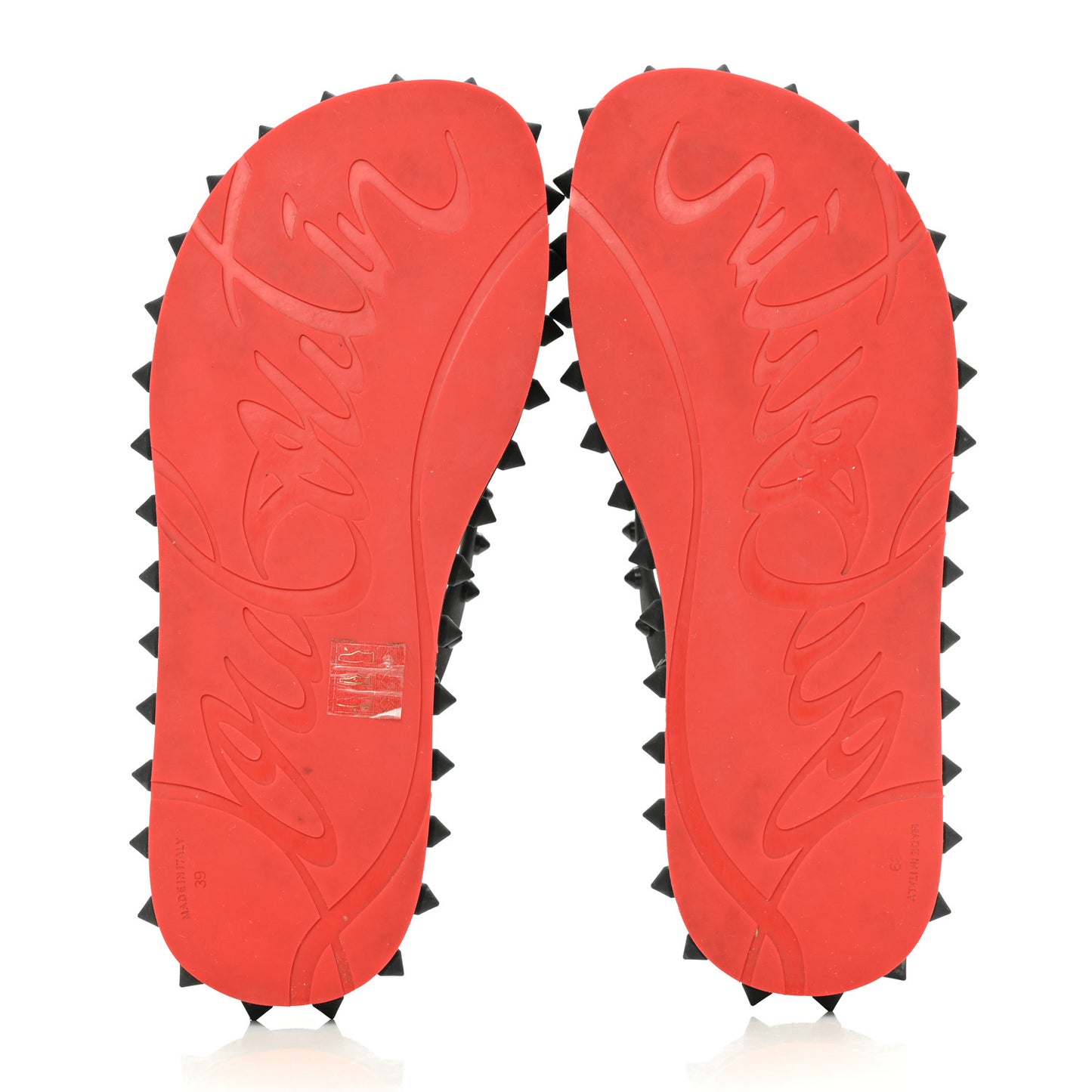 Rubber Spike Loubi Flip Flip Platform Sandals 39 Black