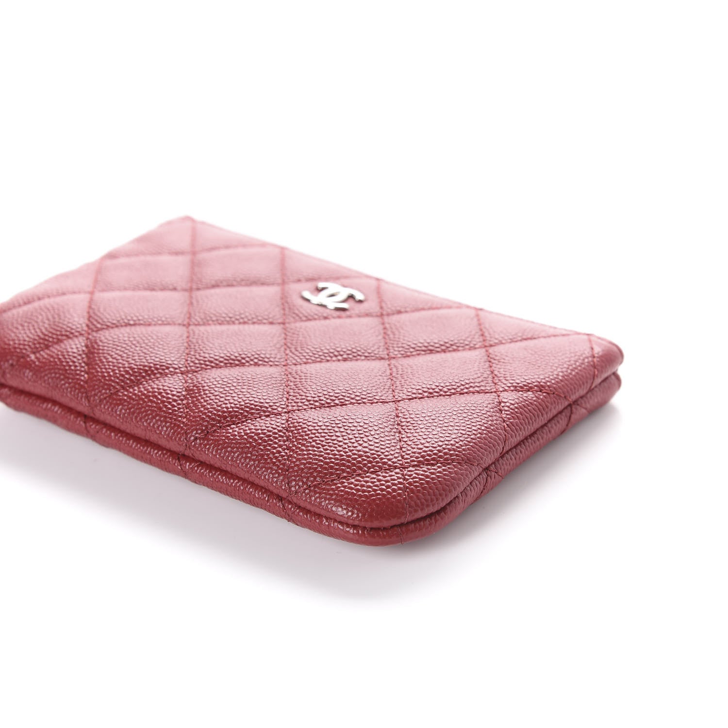 Chanel Caviar Quilted Small Cosmetic Case Dark Red 8 of 10