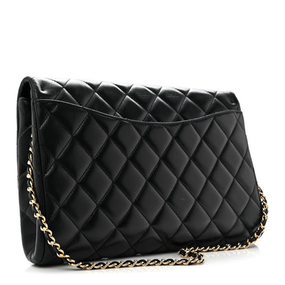 Chanel Lambskin Quilted Clutch with Chain Flap Black 3 of 12