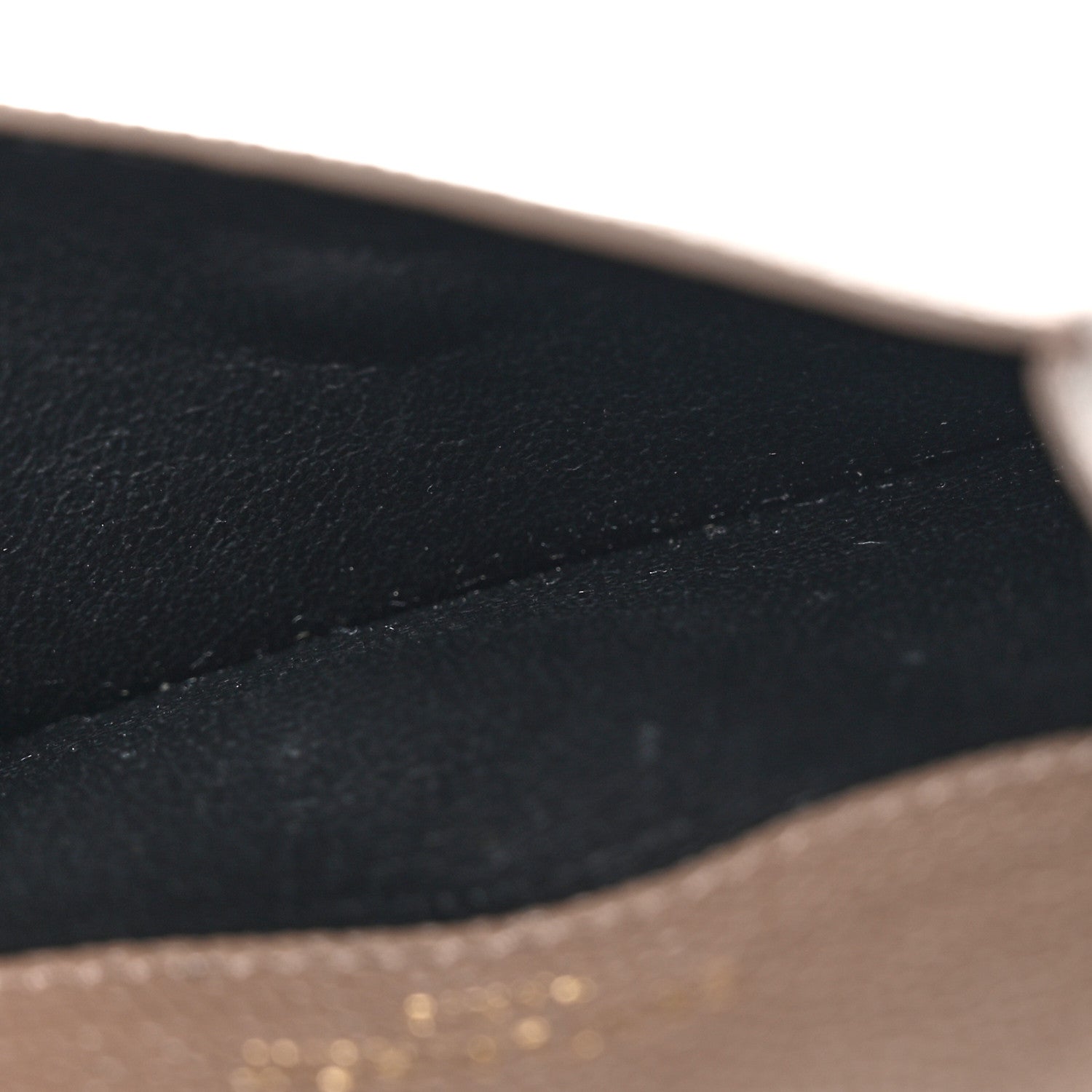 Saint Laurent Grain De Poudre Uptown Monogram Card Case Dark Beige 5 of 9