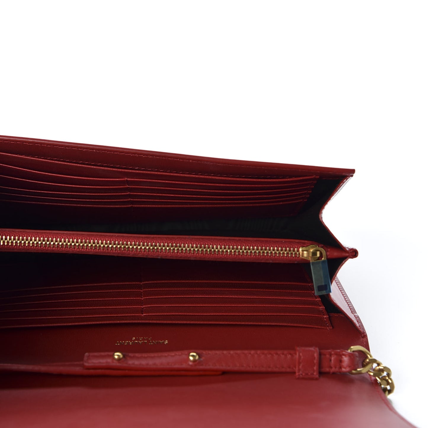 Patent Calfskin Monogram Kate Wallet On Chain Red