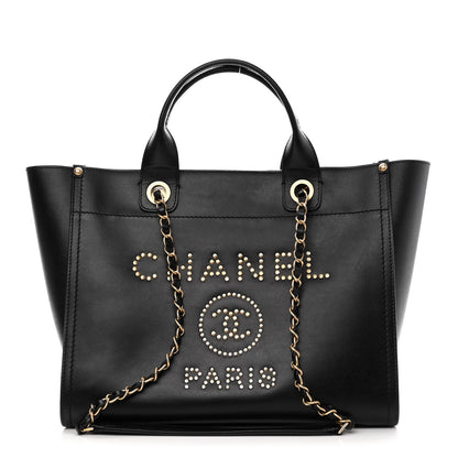 Chanel Caviar Small Studded Deauville Tote Black 1 of 12