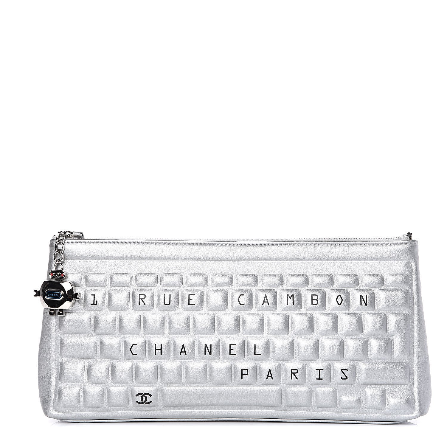 Chanel Metallic Calfskin Keyboard Pouch Silver 1 of 11