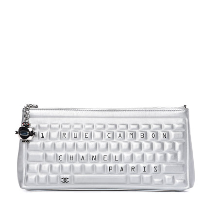 Chanel Metallic Calfskin Keyboard Pouch Silver 1 of 11