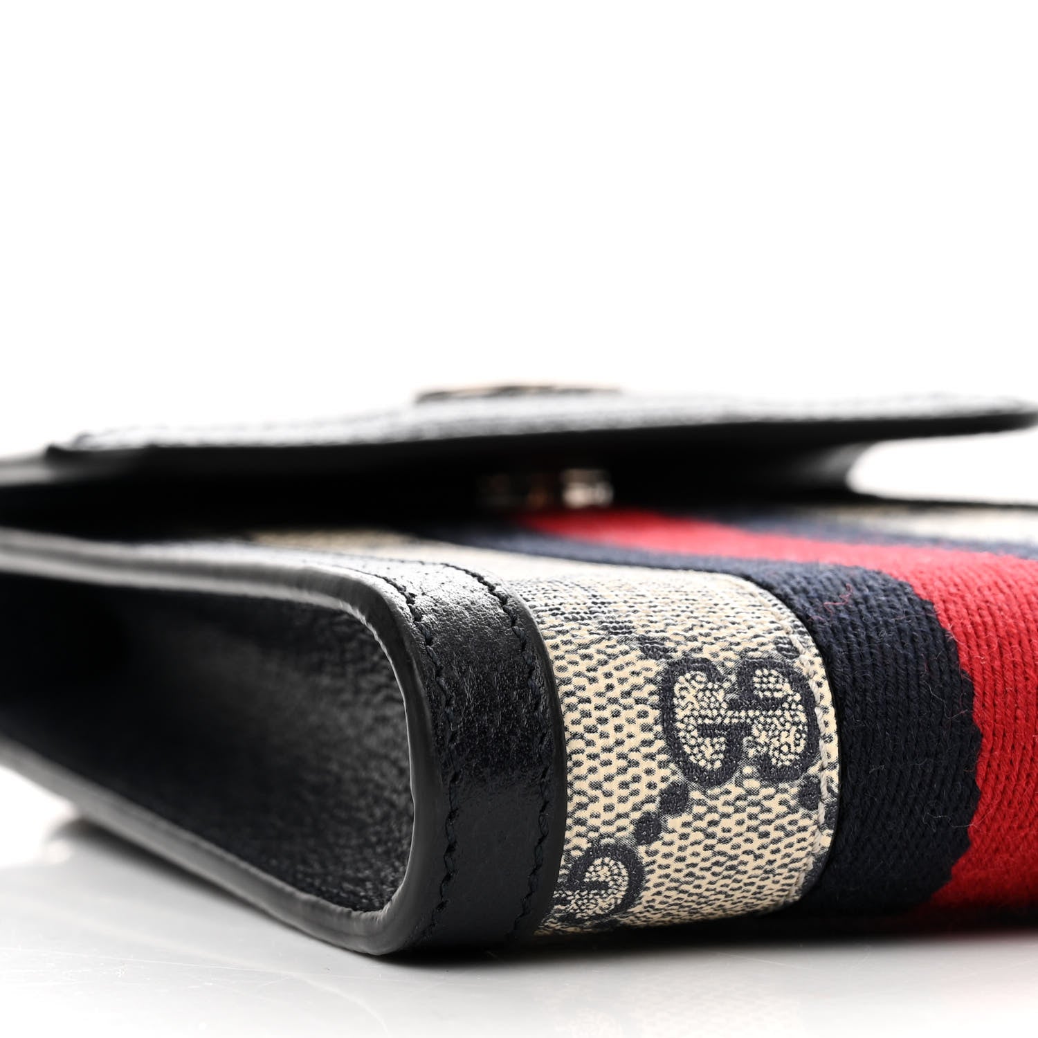 Gucci GG Supreme Monogram Textured Calfskin Web Mini Ophidia Multi Pouch Beige Blue 10 of 14