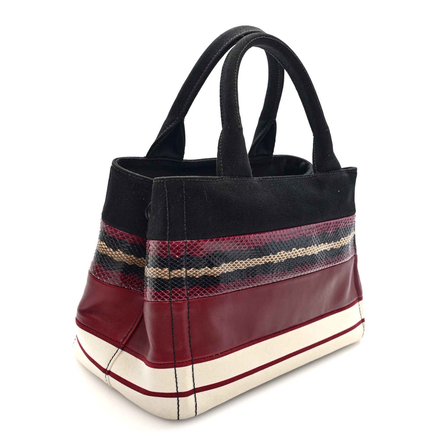 Prada Patch Righe Mix Tote Cerise 3 of 9