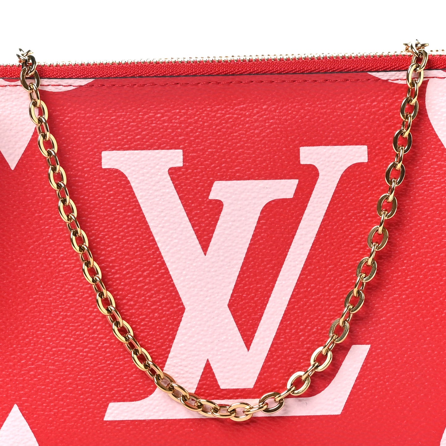 Monogram Giant Double Zip Pochette Rouge