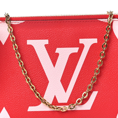 Louis Vuitton Monogram Giant Double Zip Pochette Rouge 8 of 11