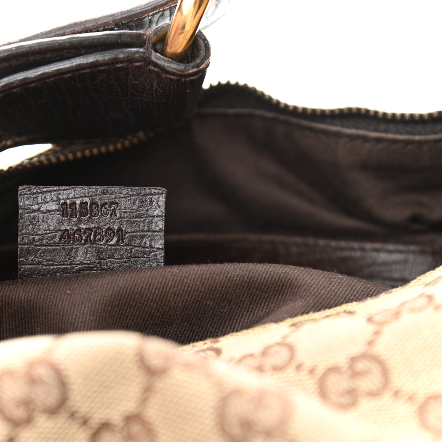Monogram Medium Horsebit Chain Hobo Dark Brown