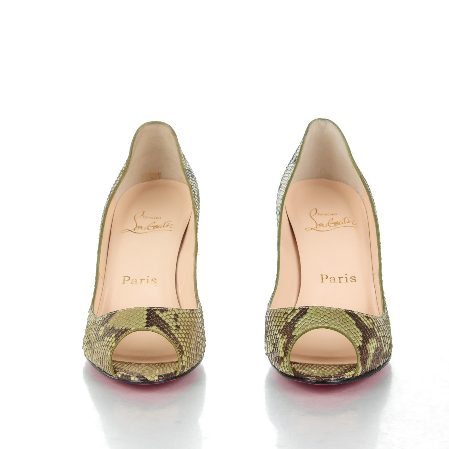 Christian Louboutin Python Yoyo 85 Pumps 36.5 Green 2 of 7