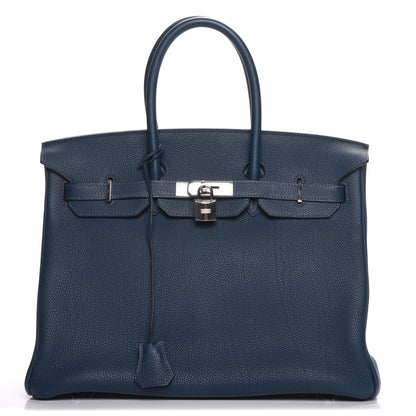 Hermes Taurillon Clemence Birkin 35 Bleu De Prusse 1 of 24