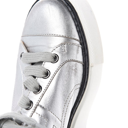 Hermes Metallic Nappa Polo Sneakers 35.5 Argent Black 13 of 14