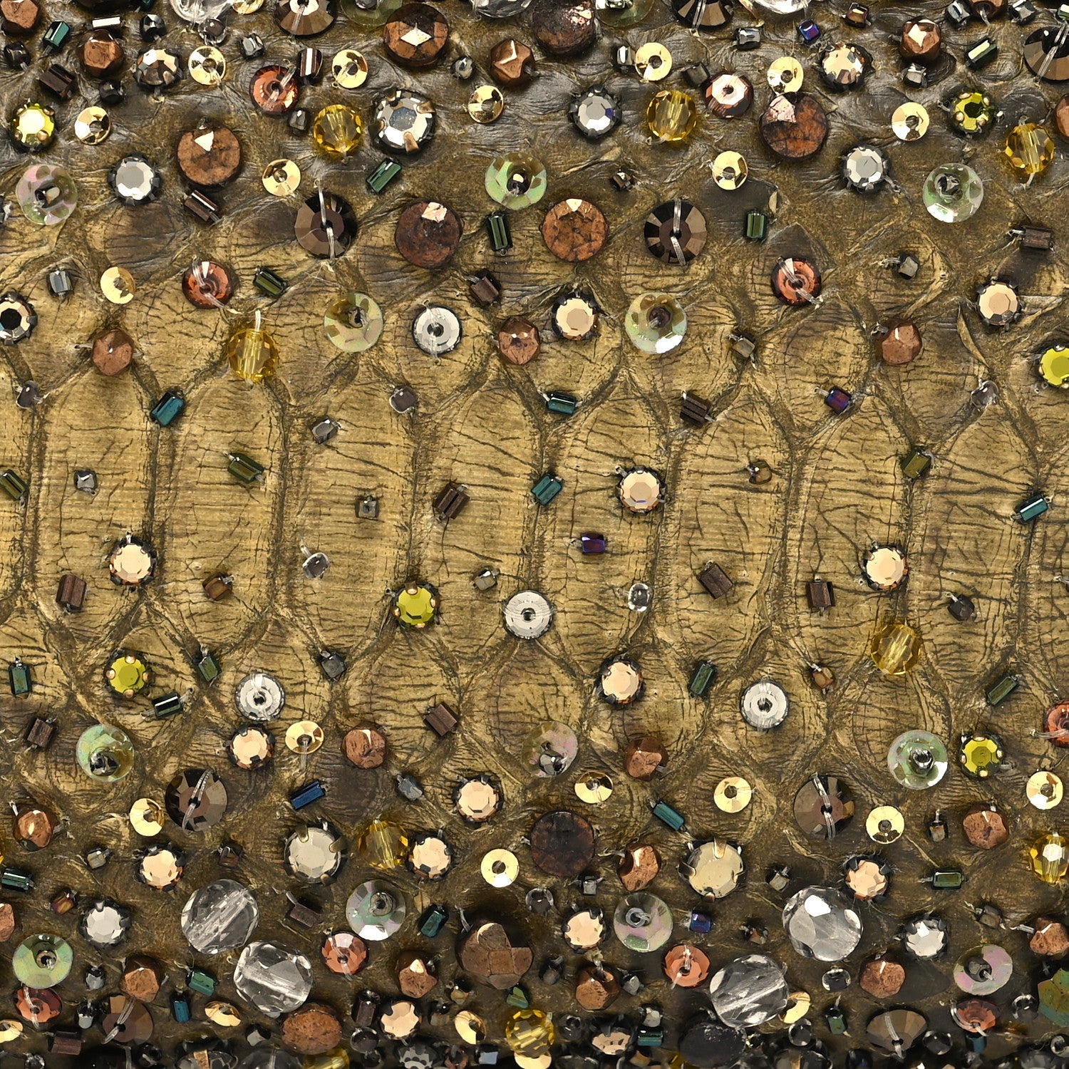 Bottega Veneta Snakeskin Crystal Bead Embellished Knot Clutch 7 of 9