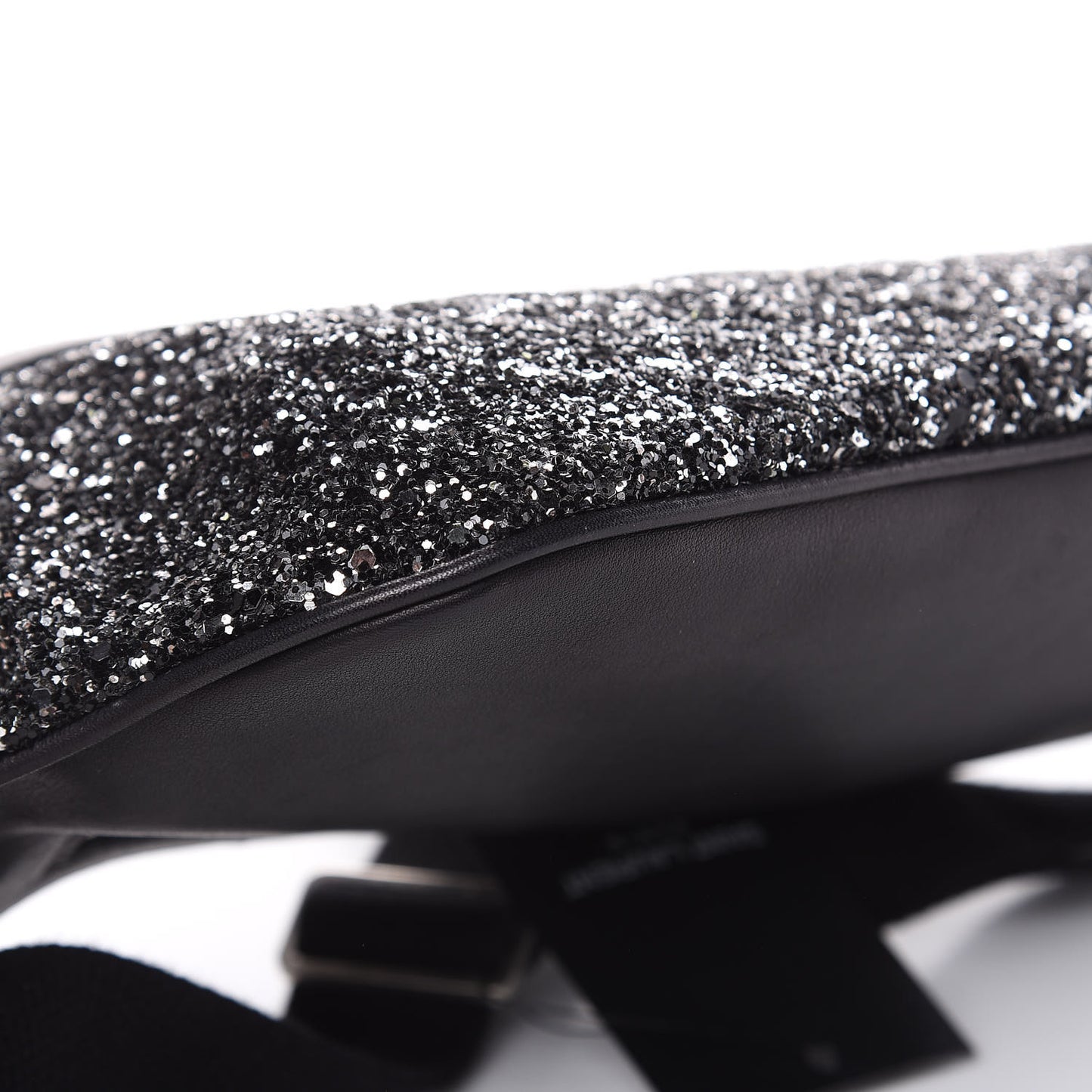 Lambskin Glitter Belt Bag Metallic Black