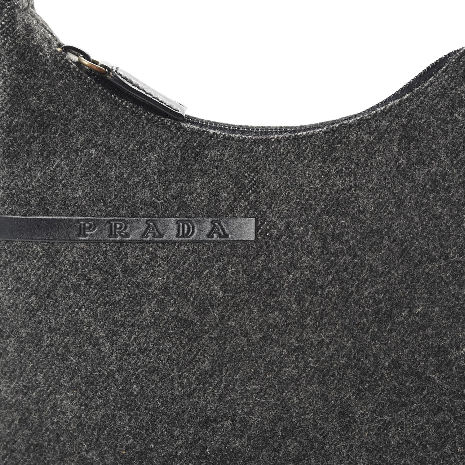 Prada Wool Sport Shoulder Bag Dark Grey 9 of 10