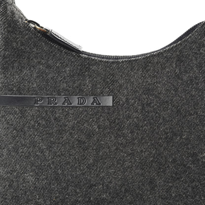 Prada Wool Sport Shoulder Bag Dark Grey 9 of 10