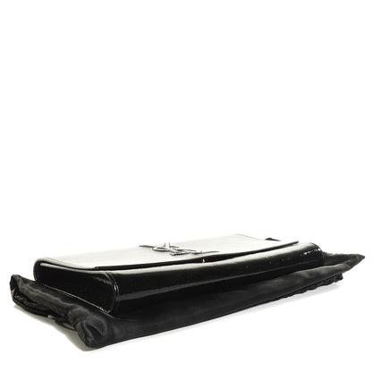 Saint Laurent Textured Patent Monogram Large Belle De Jour Clutch Black 4 of 8