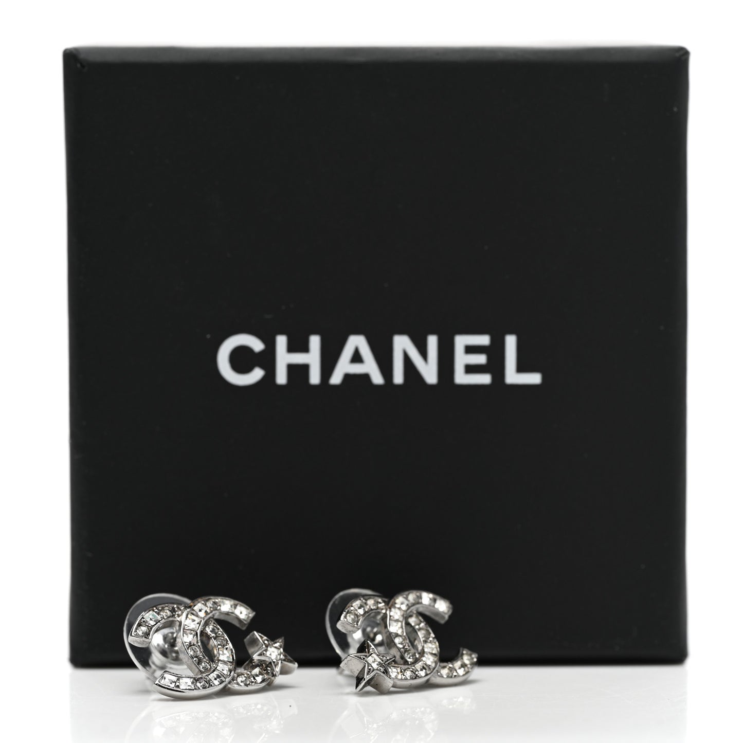 Crystal CC Starfall Earrings Silver