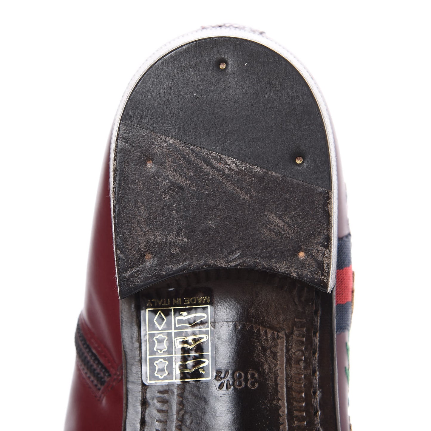 Calfskin Malaga Kid Lizard Web Dragon Embroidered Ankle Boots 38.5 Burgundy