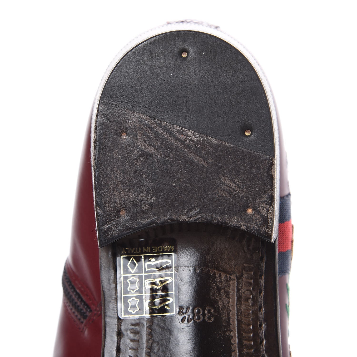 Gucci Calfskin Malaga Kid Lizard Web Dragon Embroidered Ankle Boots 38.5 Burgundy 8 of 10