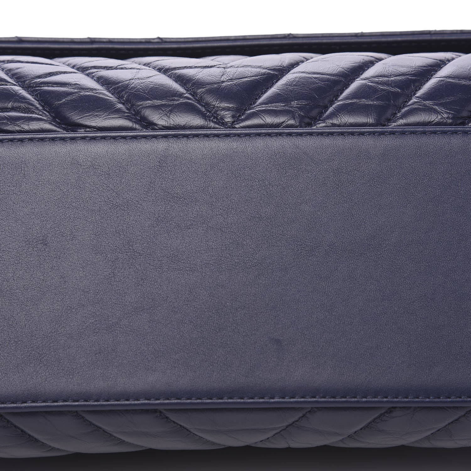 Chanel Aged Calfskin Chevron Quilted Small Coco Handle Flap Navy 9 of 11