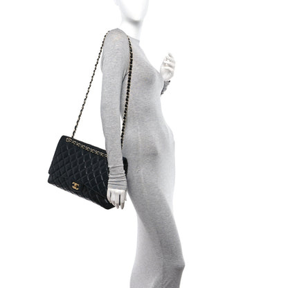Chanel Lambskin Quilted Maxi Single Flap Black 2 of 12