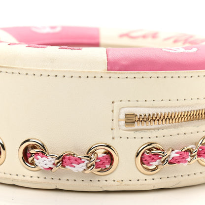 Chanel Lambskin Coco Lifesaver Round Bag Pink White 10 of 11