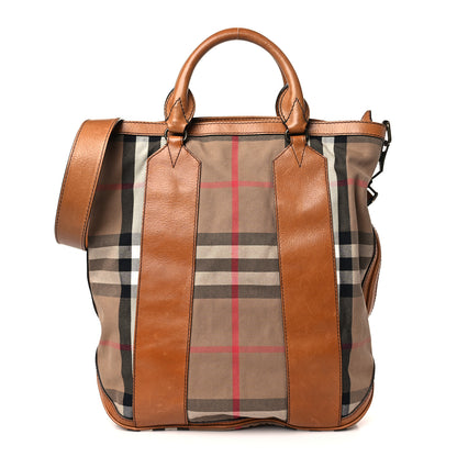 Burberry Vintage Washed House Check Medium Bonington Tote Saddle Brown 1 of 11