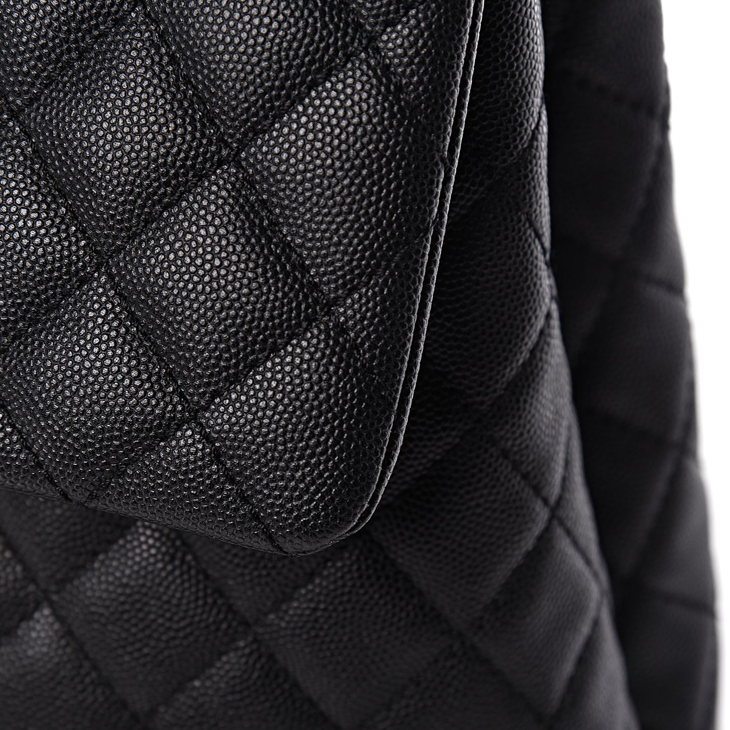 Caviar Lizard Quilted Large Coco Handle Flap Black