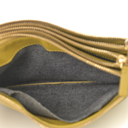Celine Lambskin Small Trio Crossbody Bag Citron 6 of 19