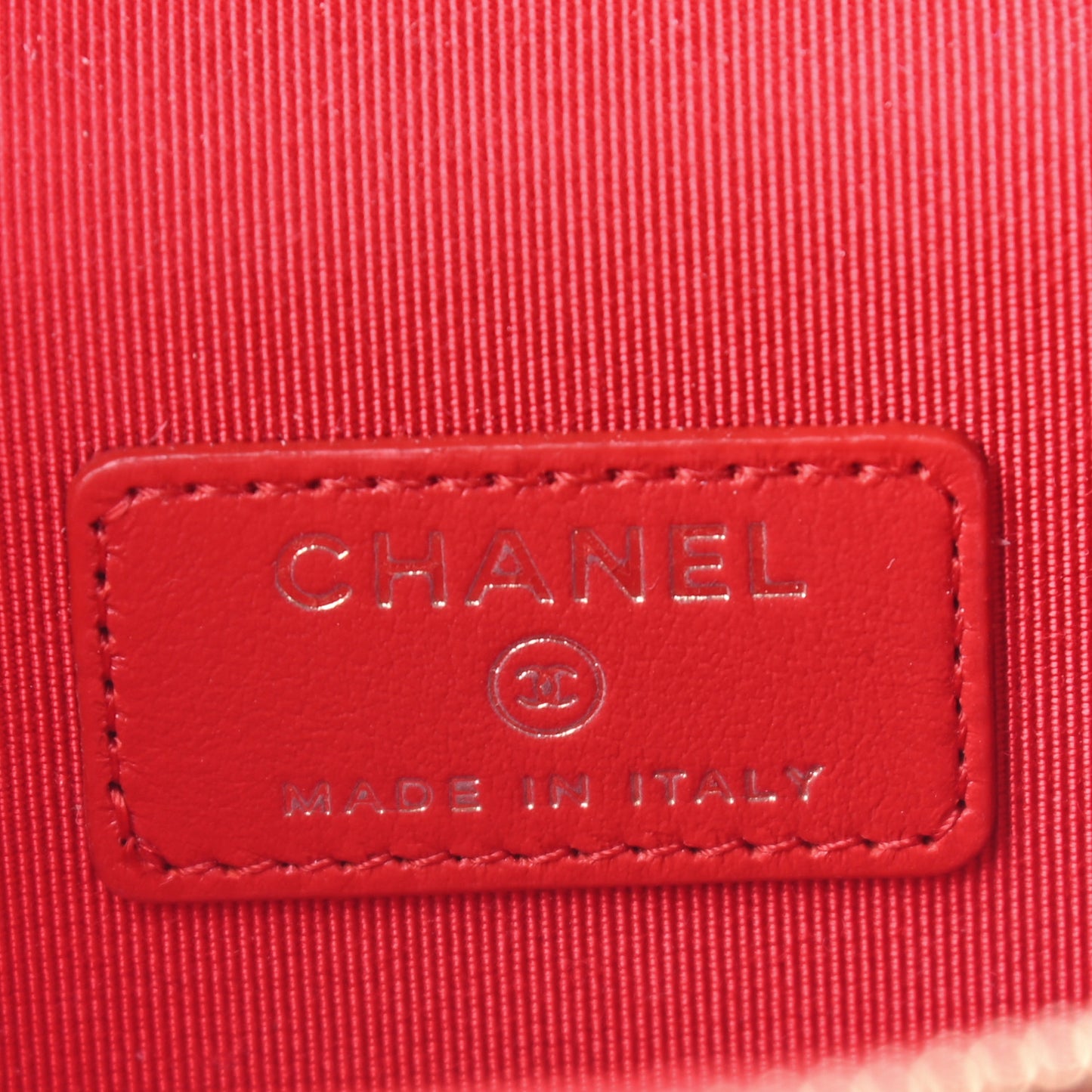 Caviar Quilted Mini Vanity Case With Chain Red