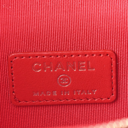 Chanel Caviar Quilted Mini Vanity Case With Chain Red 6 of 7